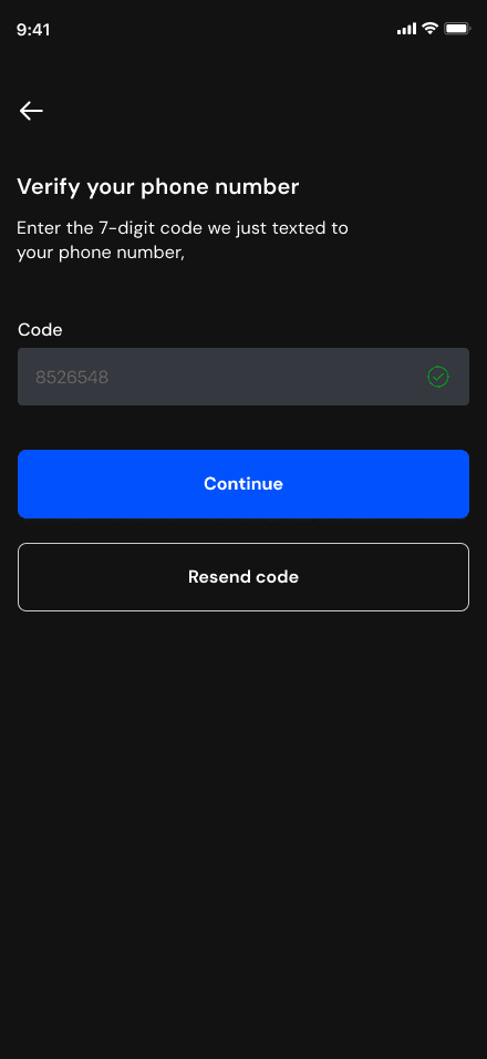 Phone number verification in the Sonik Drive rider app